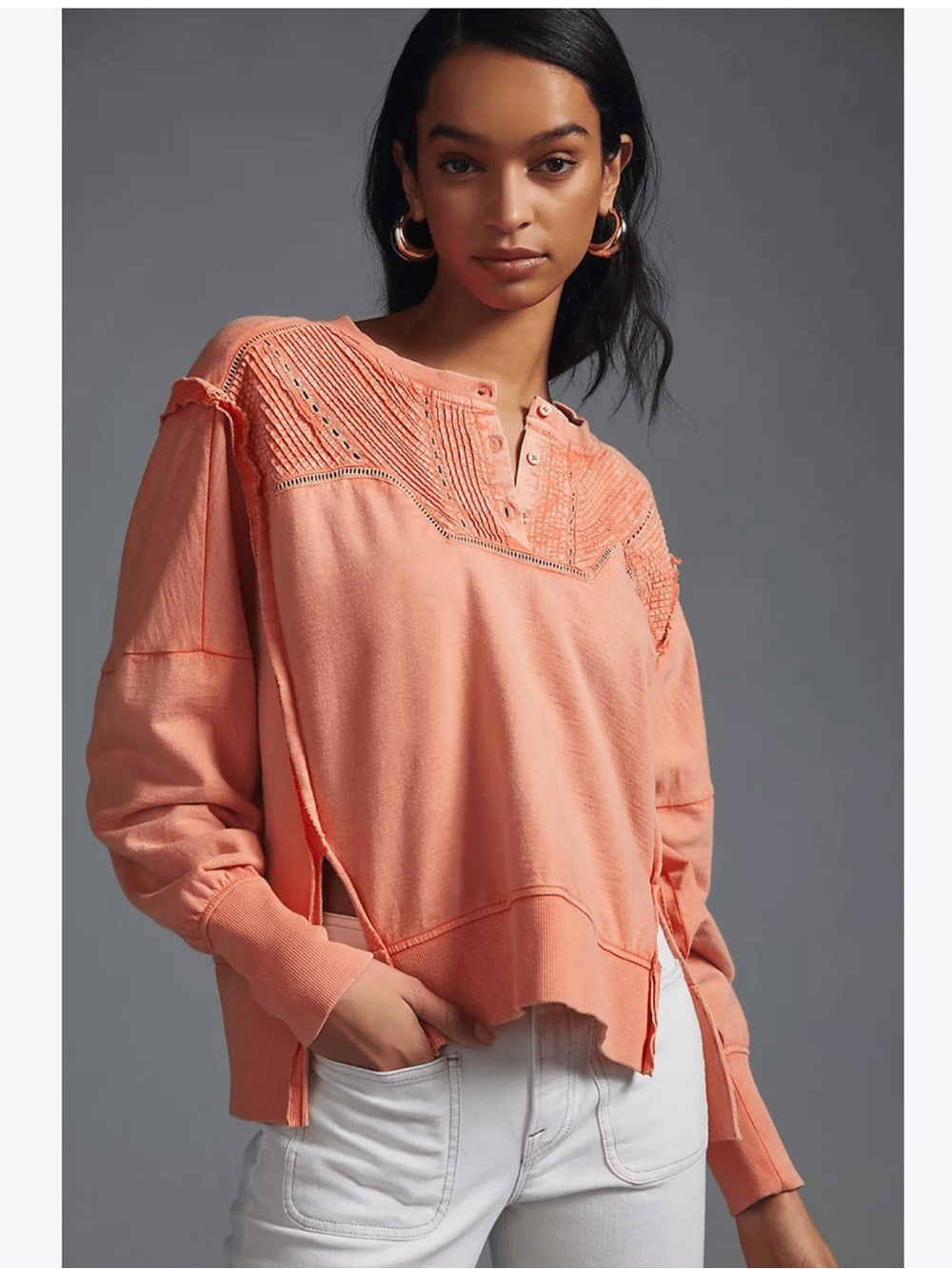 Anthropologie x Pilcro Pintuck Sweatshirt size S